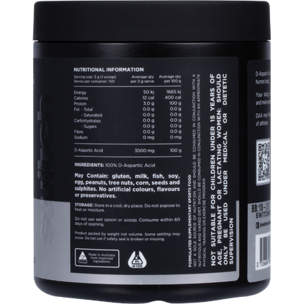 DAA 100% Pure D-Aspartic Acid Unflavoured