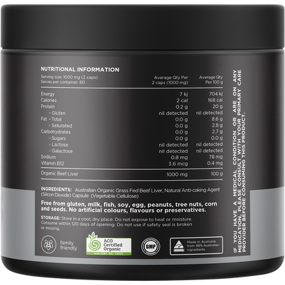 Beef Liver 100% Organic Grass Fed