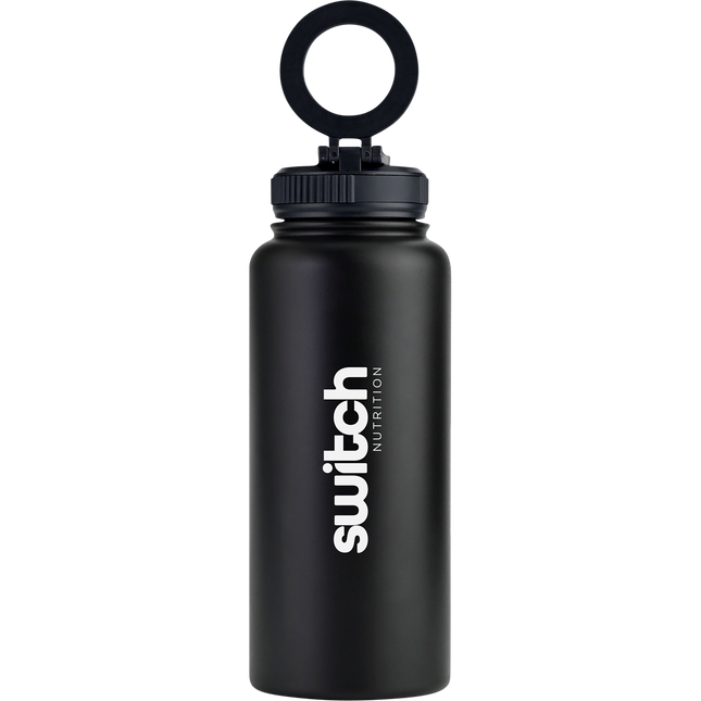 Switch Nutrition Stainless Steel Water Bottle with Phone Mount Black