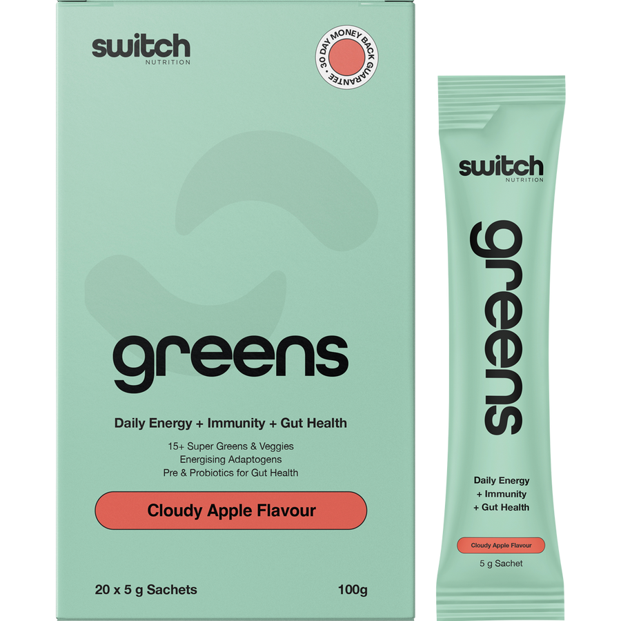 Switch Nutrition Greens sachets in Cloudy Apple flavor