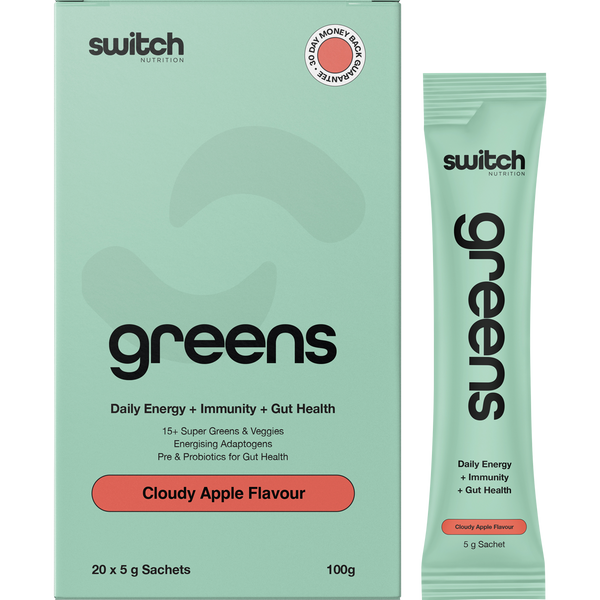 Switch Nutrition Greens sachets in Cloudy Apple flavor