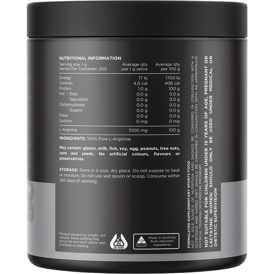 Arginine 100% Pure L-Arginine Unflavoured