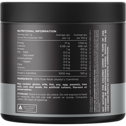 Carnitine 100% Pure Acetyl L-Carnitine Unflavoured