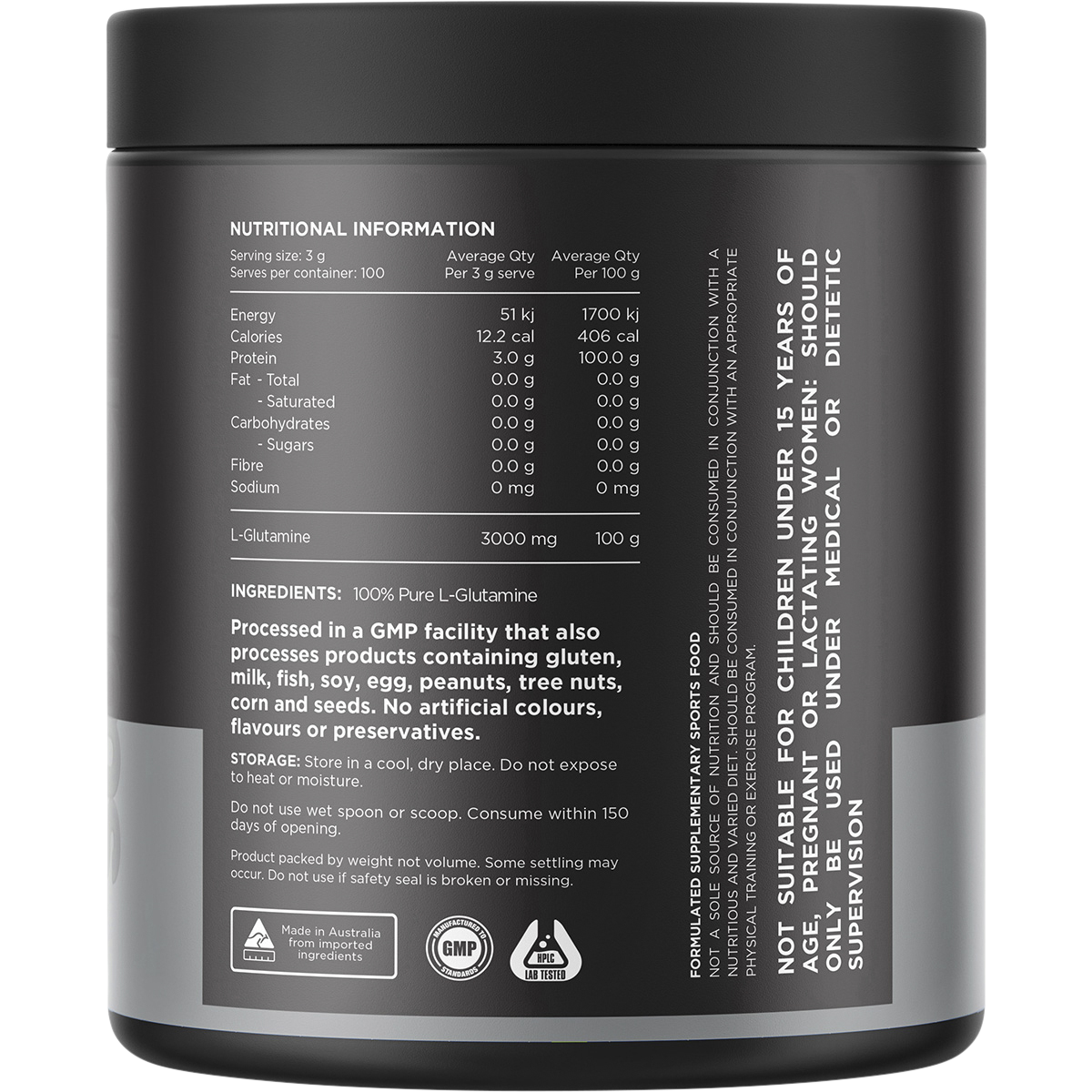 Glutamine 100% Pure L- Glutamine Unflavoured