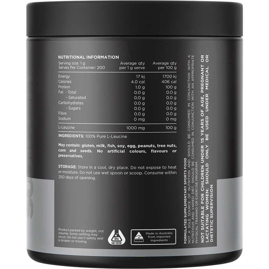 Leucine 100% Pure L-Leucine Unflavoured