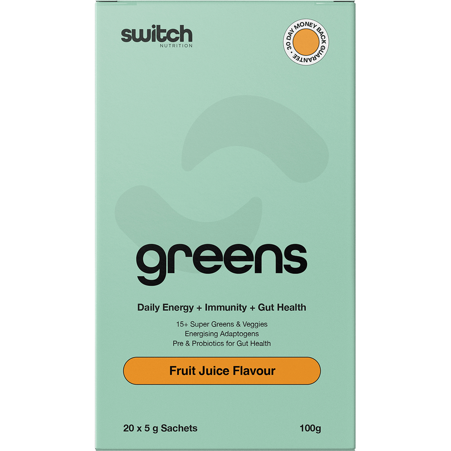 Switch Nutrition Greens Sachets in fruit juice flavor