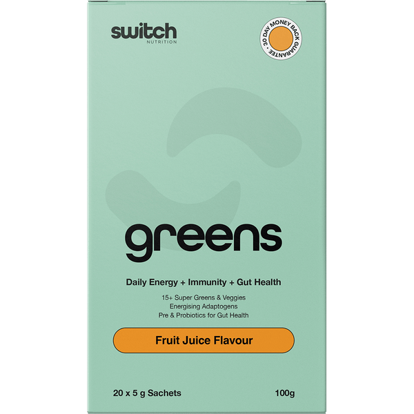 Switch Nutrition Greens Sachets in fruit juice flavor