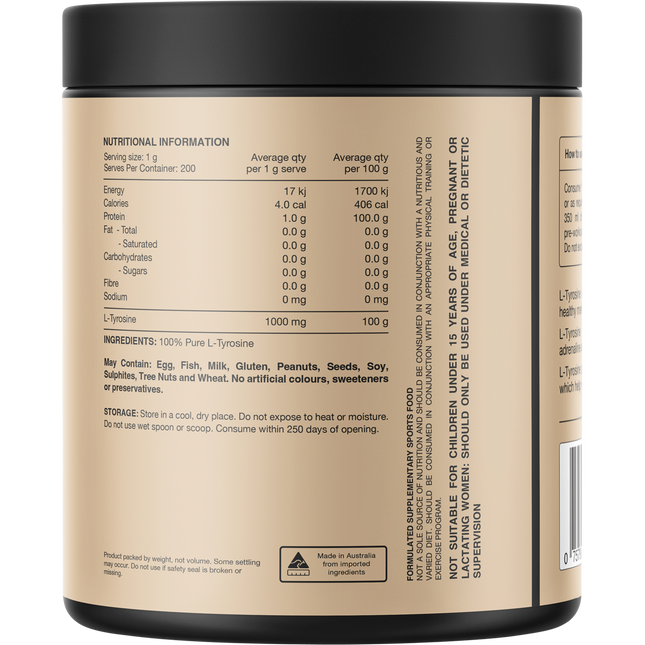 Switch Nutrition Tyrosine 100% Pure L-Tyrosine Unflavoured