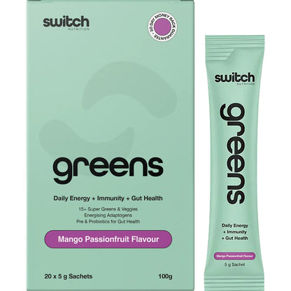 Switch Nutrition Greens Sachets Mango Passionfruit 20x5g