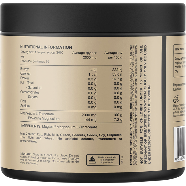 Switch Nutrition Mag3 100% Pure Magnesium L-Threonate - Unflavoured