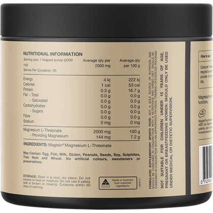 Mag3 100% Pure Magnesium L-Threonate - Unflavoured