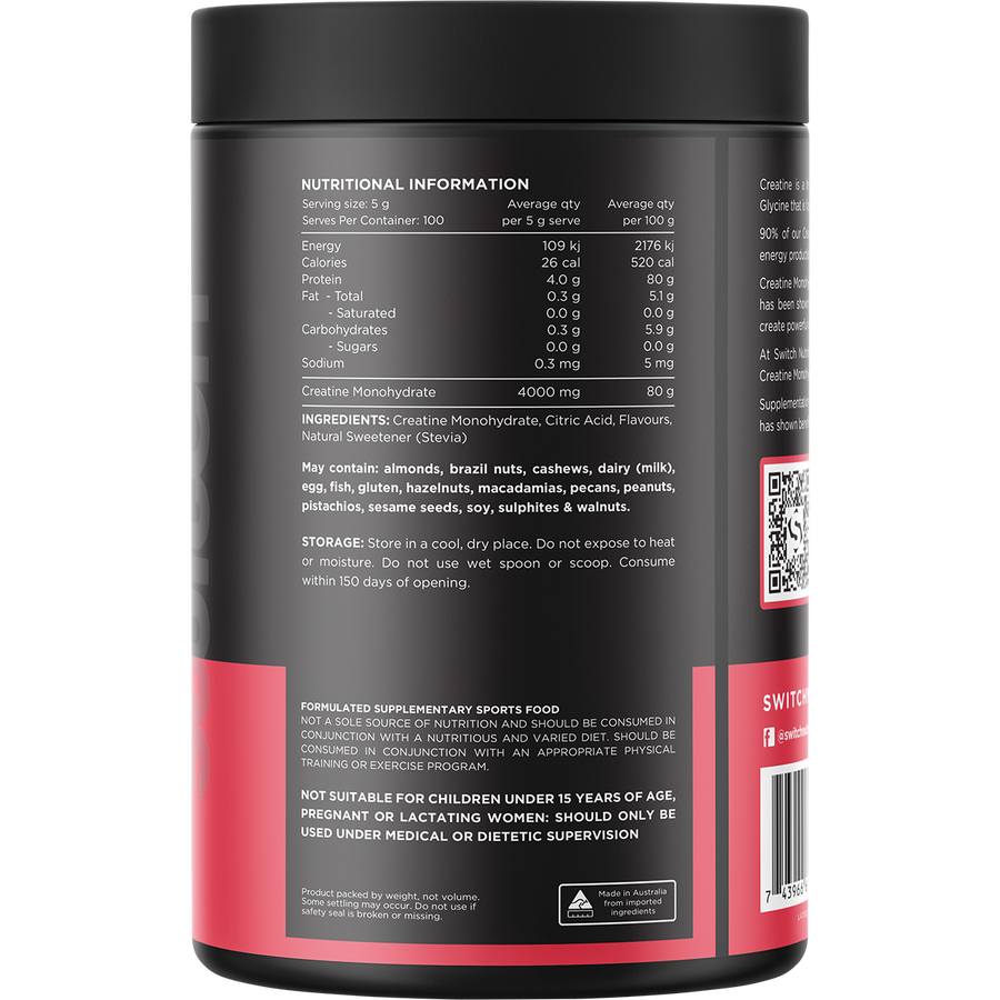 Switch Nutrition Creatine Monohydrate Red Raspberry