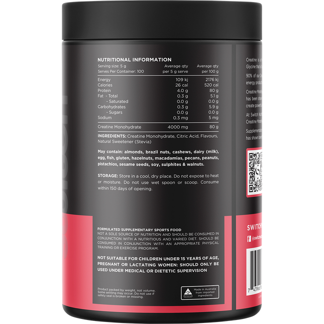 Switch Nutrition Creatine Monohydrate Red Raspberry