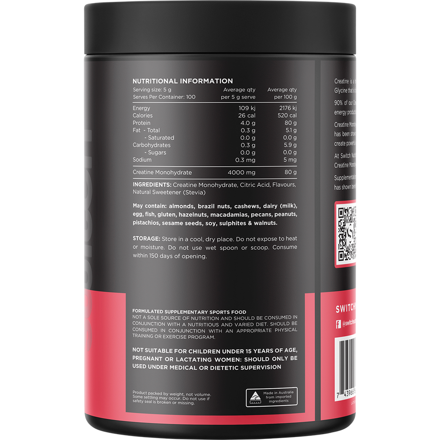 Switch Nutrition Creatine Monohydrate Refreshing Lime