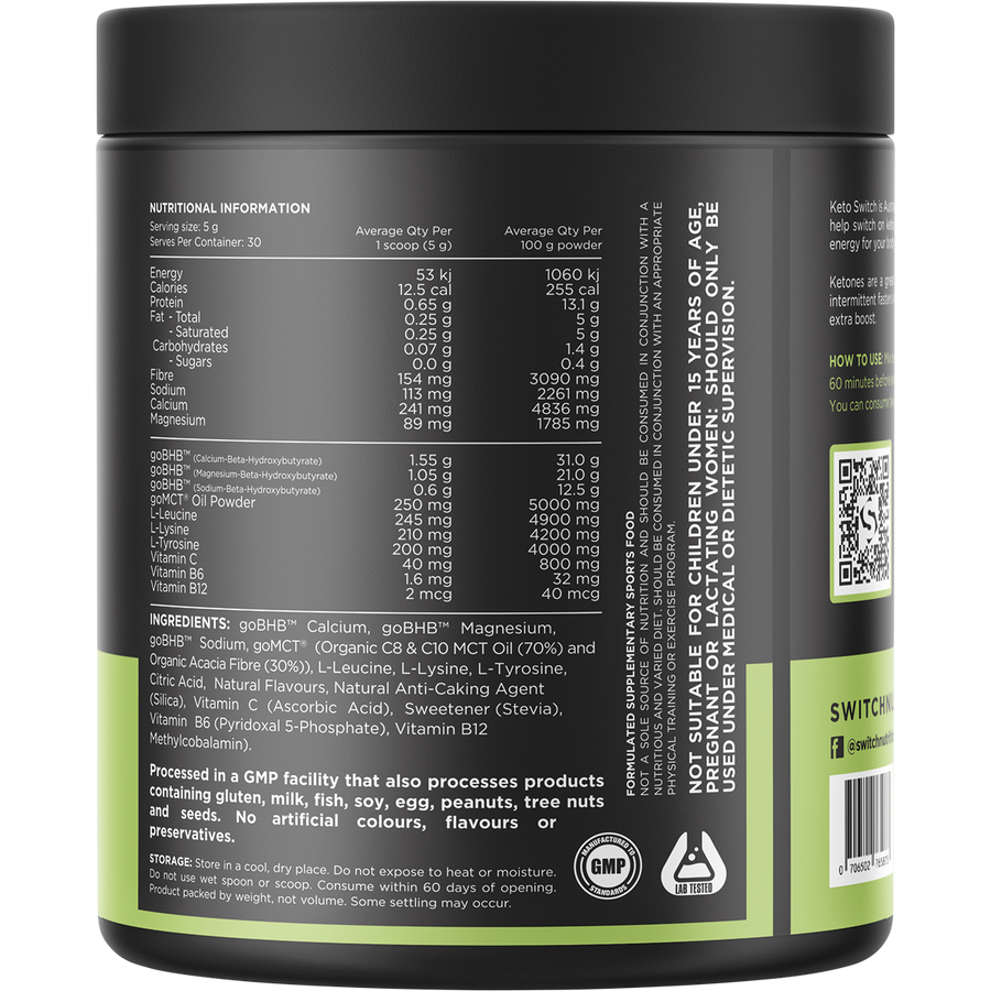 Switch Nutrition Keto BHB Ketogenic Performance Fuel Raspberry