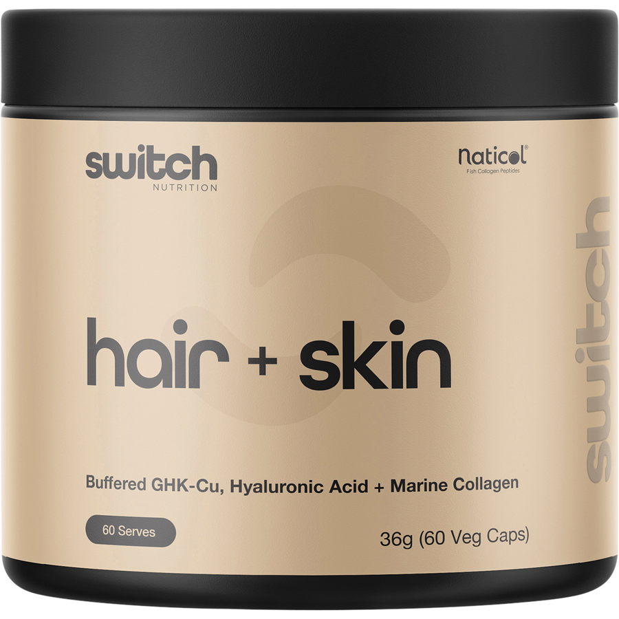 Hair + Skin GHK-Cu, Hyaluronic Acid, Marine Collagen