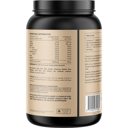 Switch Nutrition Creatine 100% Pure Micronized Monohydrate Unflavoured