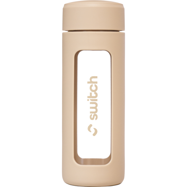 Switch Nutrition Glass Water Bottle with Tea Strainer