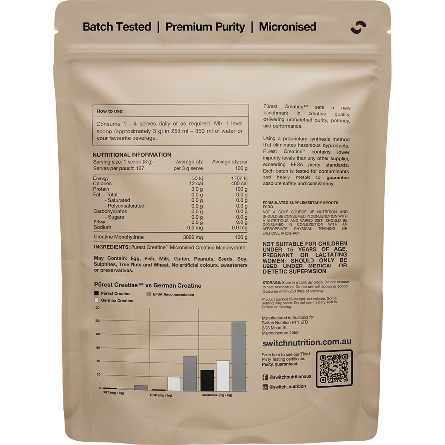 SWITCH NUTRITION Purest Creatine Monohydrate