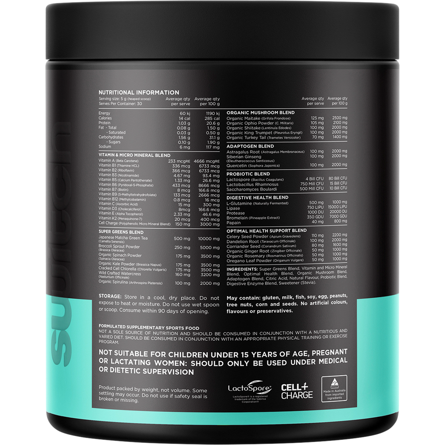 Vitality Revitalising Greens Powder Lemon Ginger