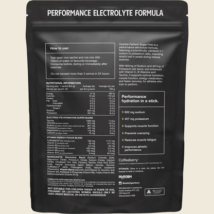 Switch Nutrition Hydrate Perform Sugar Free Kiwi Watermelon 20x8.5g Sachets