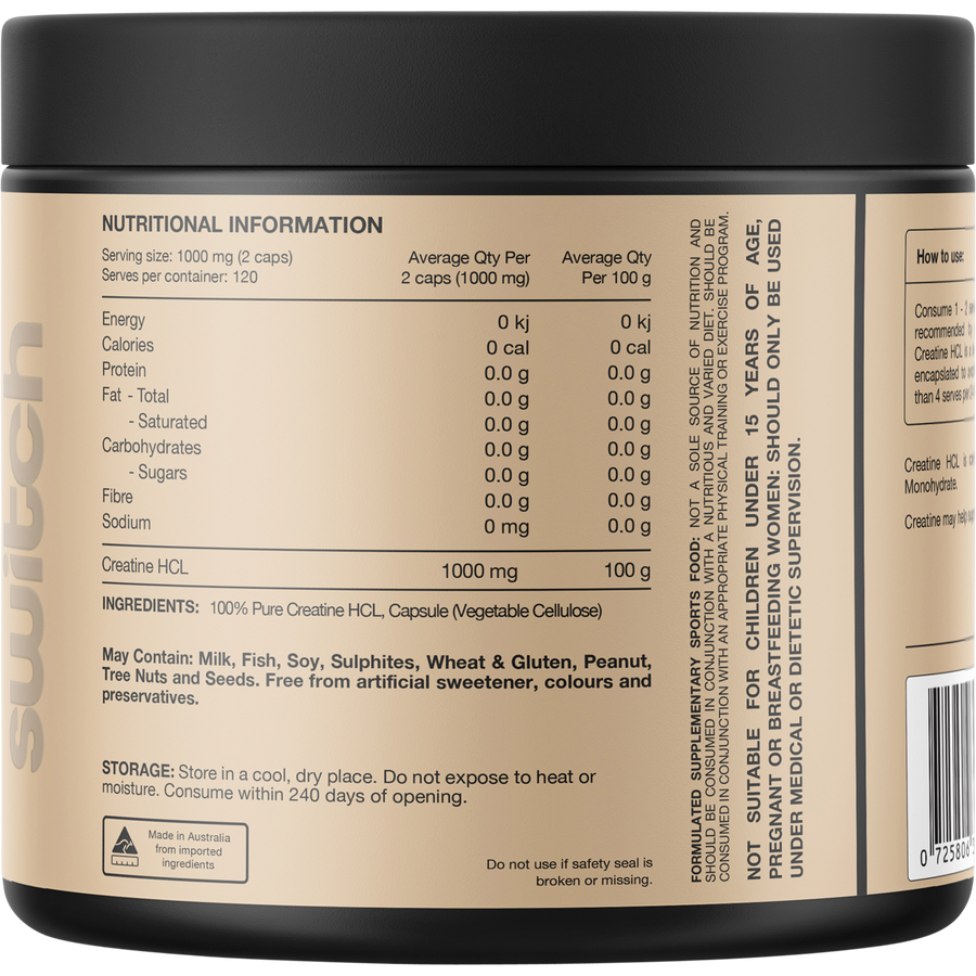 Switch Nutrition Creatine 100% Pure HCL