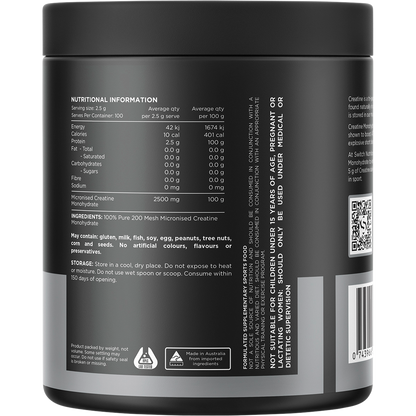 Creatine 100% Pure Micronized Monohydrate Unflavoured