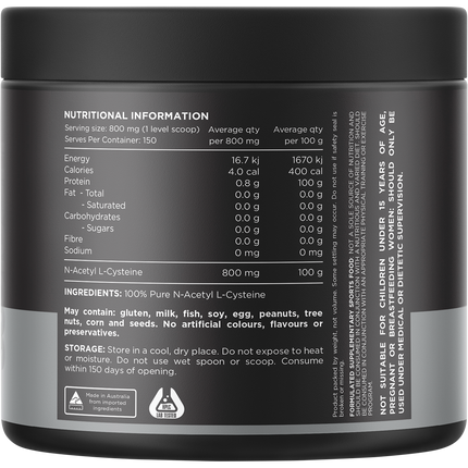 Switch Nutrition NAC 100% N-Acetyl L-Cystine Unflavoured