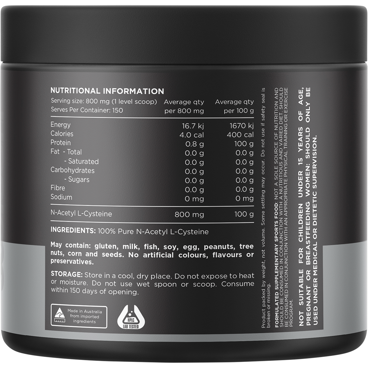 NAC 100% N-Acetyl L-Cystine Unflavoured