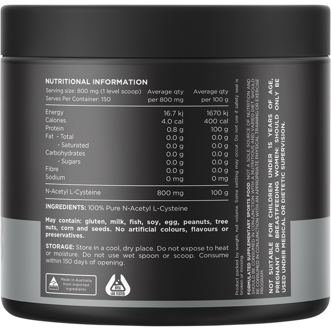 NAC 100% N-Acetyl L-Cystine Unflavoured