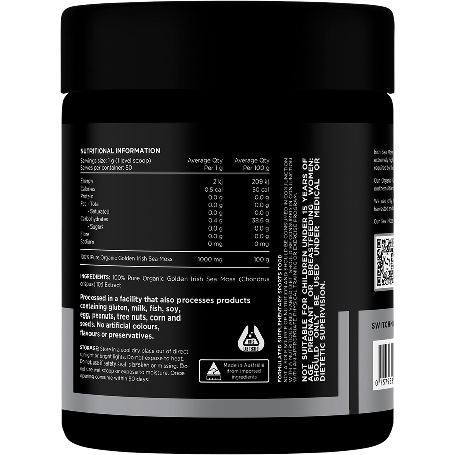 Switch Nutrition Sea Moss 100% Pure Golden Irish Sea Moss
