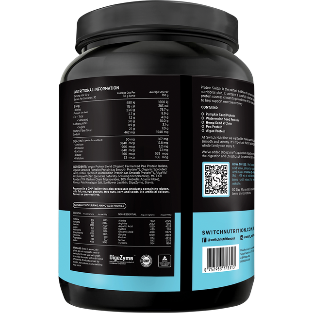 Switch Nutrition Protein Organic Sprouted Plant Salted Caramel