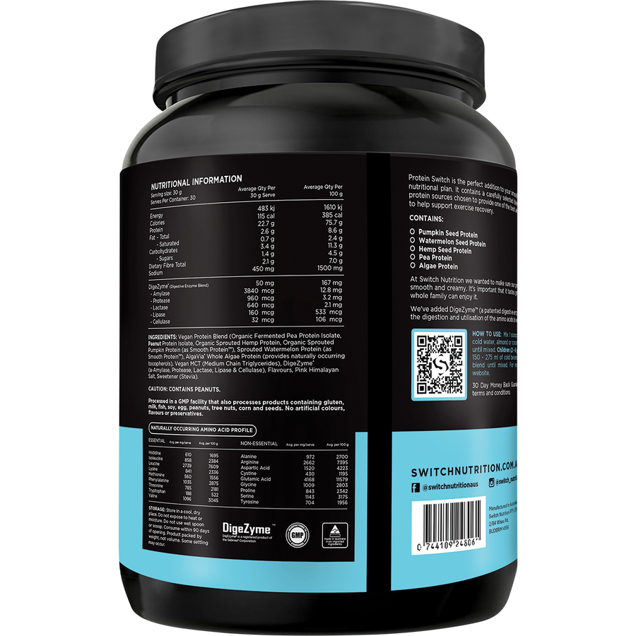 Switch Nutrition Protein Organic Sprouted Plant Peanut Butter Toffee