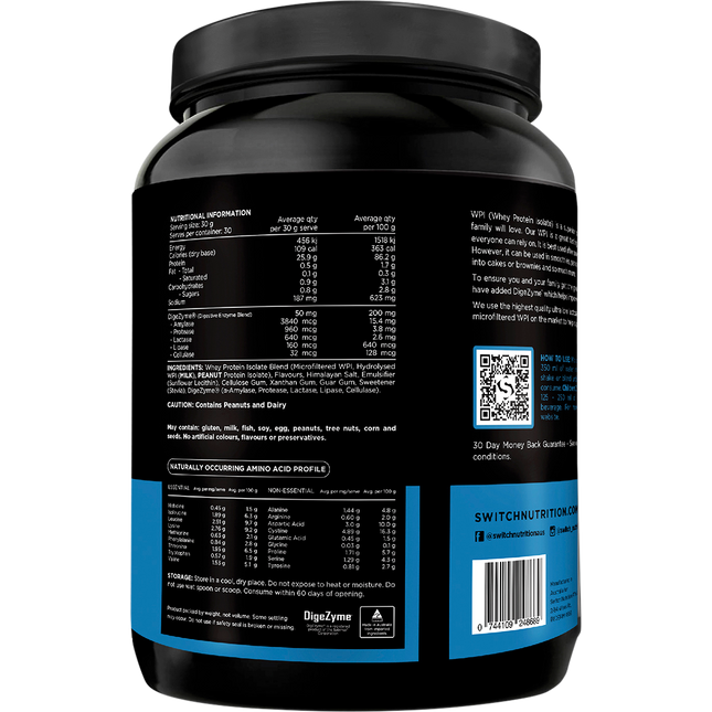 Switch Nutrition WPI Premium Whey Protein Isolate Peanut Brittle