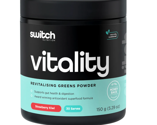 Switch Nutrition Vitality Revitalising Greens Powder Strawberry Kiwi 150g