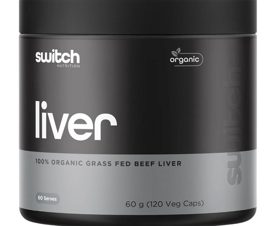 Switch Nutrition Beef Liver 100% Organic Grass Fed 120 Caps