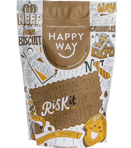 Happy Way Whey Protein Powder Caramel Biscuit 500g