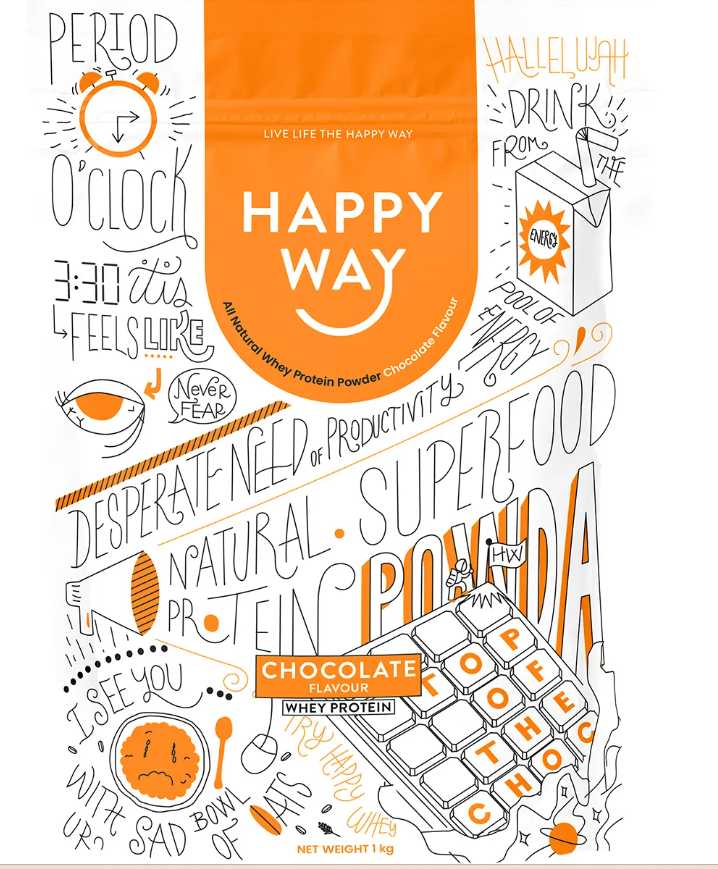 Happy Way Whey Protein Powder Chocolate 1kg