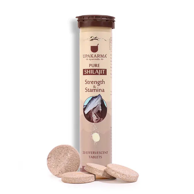 Pure Shilajit effervescent tablets in 20 tablet pack
