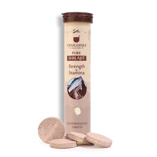 Pure Shilajit effervescent tablets in 20 tablet pack
