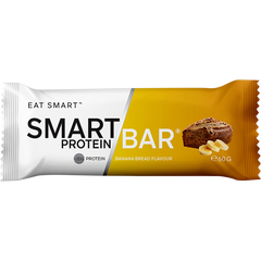 Smart Protein Bar packaging with banana bread flavor on a white background