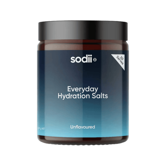 Jar of 'Everyday Hydration Salts' by sodii on a transparent background