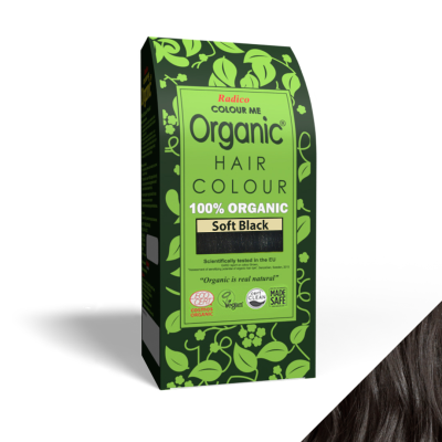 Radico organic hair colour powder in soft black 100g