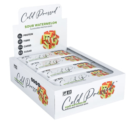 Box of Fibre Boost Sour Watermelon Protein Bar, high fibre and 20g+ protein
