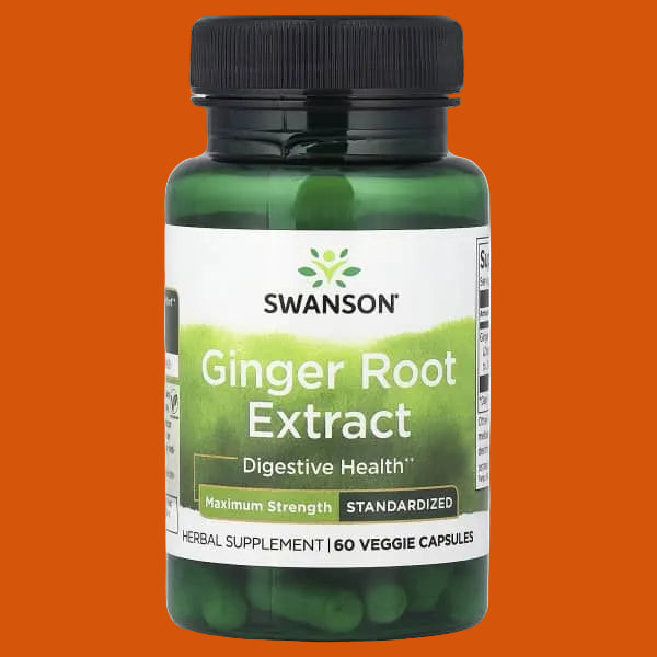 Swanson Ginger Root Extract, Standardized, 60 Veggie Capsules (200 mg per Capsule)