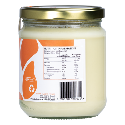 Thrive Foods - Grass Fed Tallow 250ml