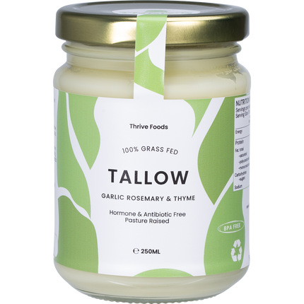 100% Grass Fed Tallow Garlic, Rosemary & Thyme