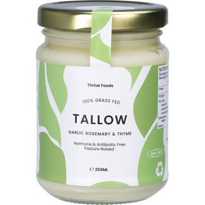 100% Grass Fed Tallow Garlic, Rosemary & Thyme