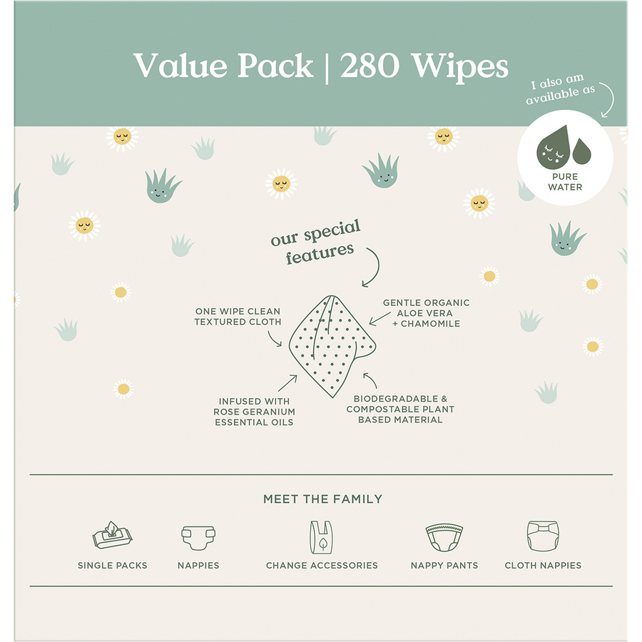 Eco Wipes Value Pack Aloe Vera & Chamomile