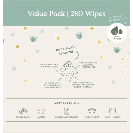 Eco Wipes Value Pack Aloe Vera & Chamomile